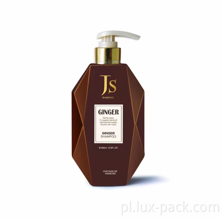 Fabrycznie puste uzupełniające biodegradowalne plastikowe butelka szamponu ze złotą czapką pompy balsamowej